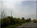 Telecoms mast alongside the busy A1 road