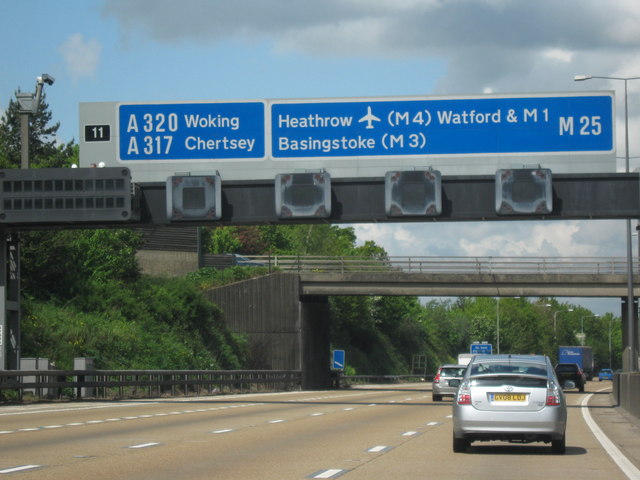 M25 Motorway Clockwise. Approaching... © Roy Hughes :: Geograph Britain ...