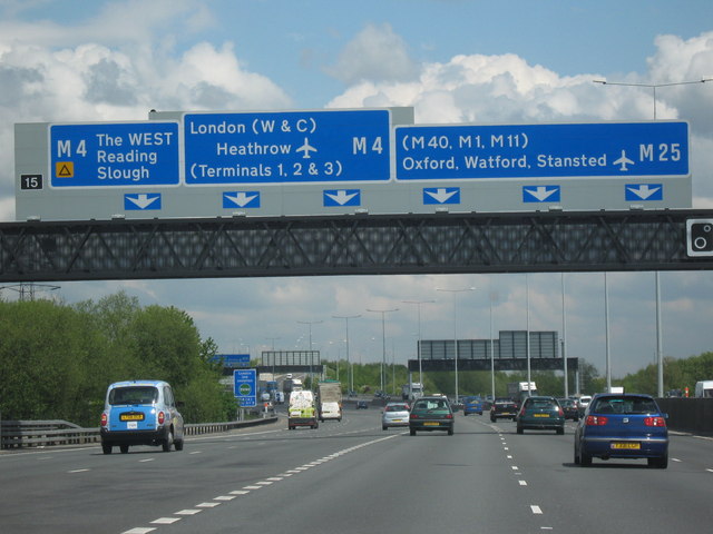 M25 Motorway Clockwise. Junction 15 Slip... © Roy Hughes cc-by-sa/2.0 ...