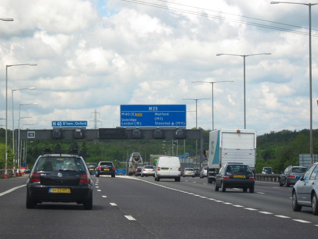 Joining The M40 Motorway From The M25... © Roy Hughes :: Geograph ...