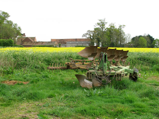 Plough parked at the field's edge