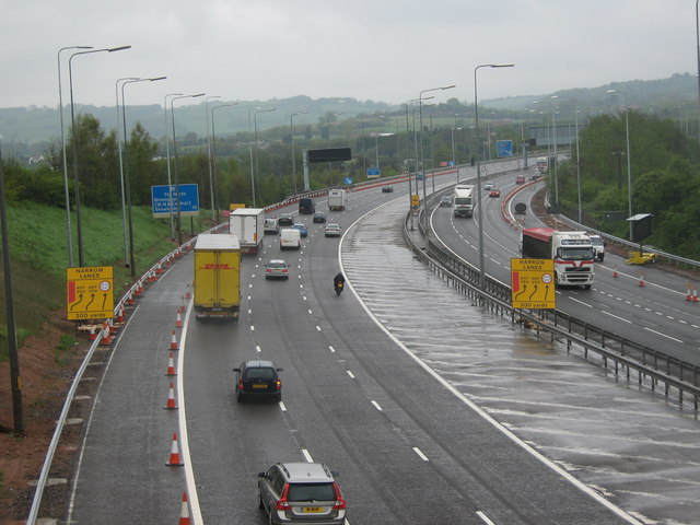 M5 Motorway Looking North Towards Junction 4 From B4091, Catshill