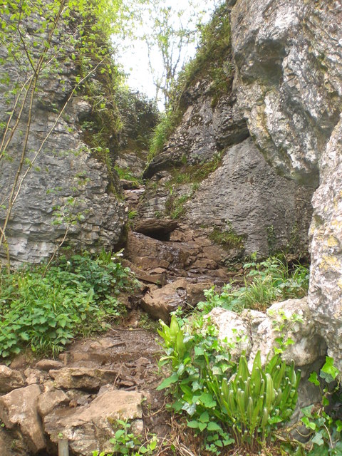 The narrow path through Ebbor Gorge