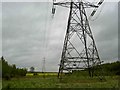 Power lines crossing the path to Billingley