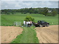 Students putting up Kissing Gate