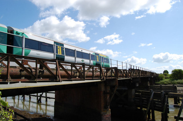 Train crossing the River Arun