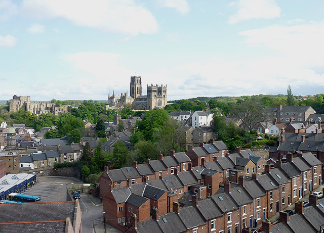 Cathedral, Castle, Bus station, terraced houses