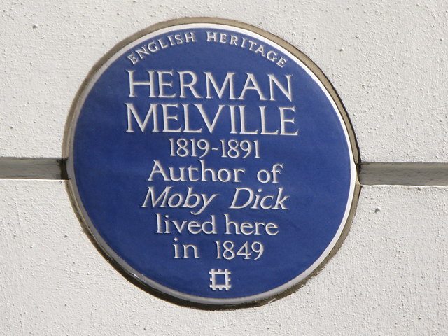 Plaque re Herman Melville on a house in Craven Street, WC2