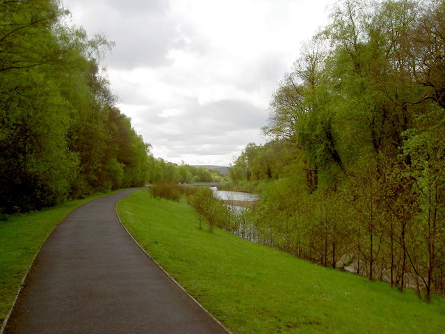 Looking down the Taff Bargoed Park