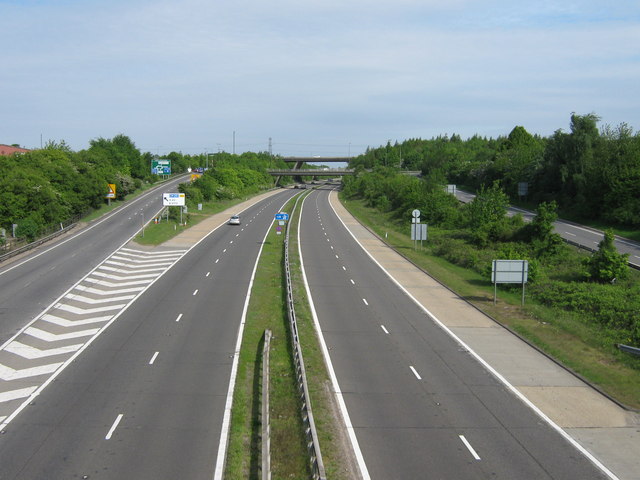 The A20 Dual Carriageway becomes the M20 Motorway