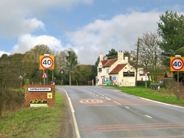 Camblesforth Village Approach From The North A1041