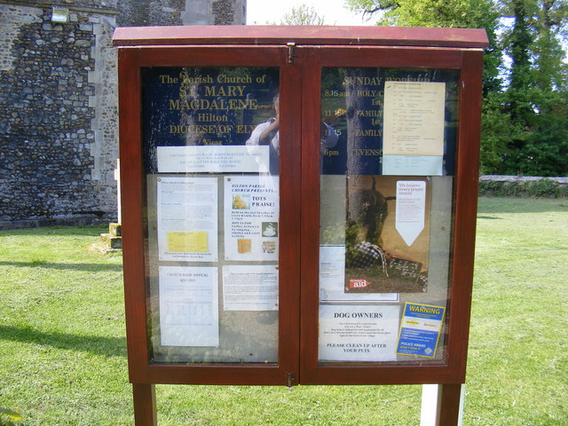 The Church of St. Mary Magdalene Notice Board,  Hilton