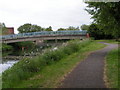 Cycle path next to river in Taunton, looking away from town centre