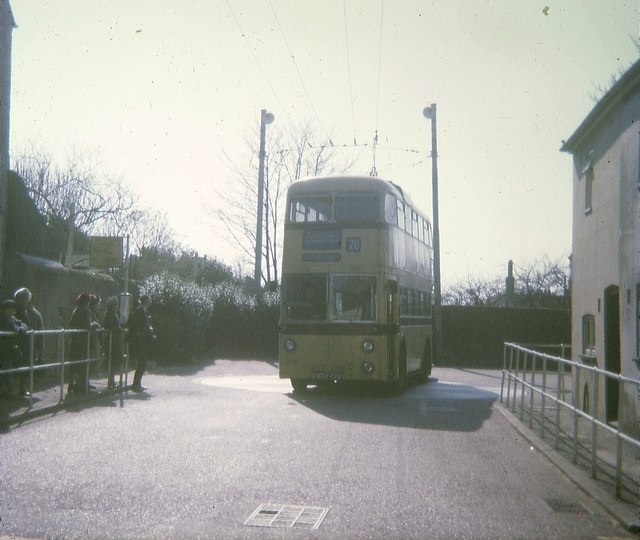 Bournemouth trolleybus on turntable