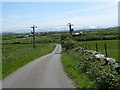 Power lines crossing the Four Crosses lane