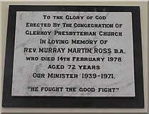 H5656 : Plaque, Glenhoy Church by Kenneth  Allen