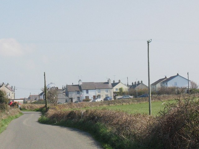 The village of Tregele from the west