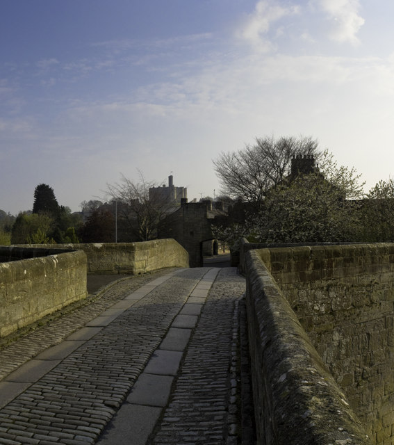 View towards Warkworth Castle