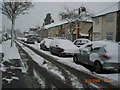 Highfield Road  houses covered in snow