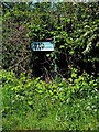 Public footpath sign at end of Tanners Hill near Wyre Forest