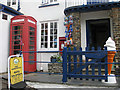 Phonebox, postbox and fake ice cream, Clovelly