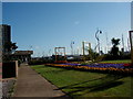 Flower beds in front of Watergate flats.