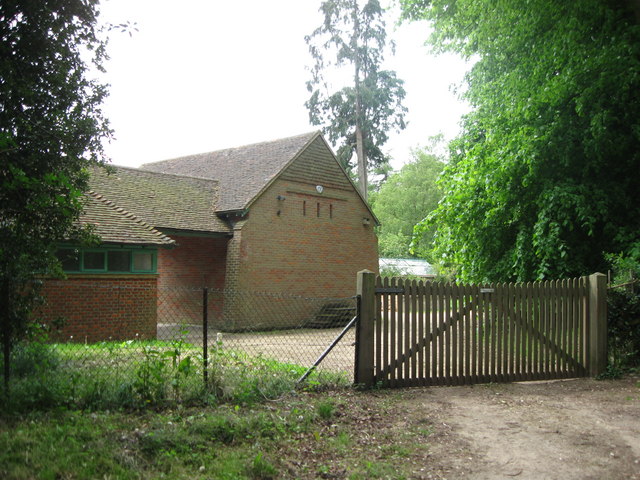 Entrance to a modern building adjoining the Ridgeway at Chivery