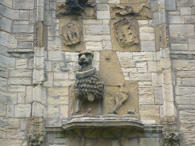 All that remains of the lion on the lion gate, Warkworth Castle
