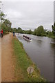 Towpath on Isis with racing eights about to start