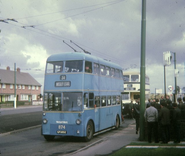 Walsall trolleybus at Mossley Estate