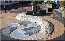 SO7847 : Mosaic detail on the Link Stone Fountain by Bob Embleton