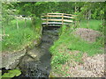 Footbridge over stream in Barnfield