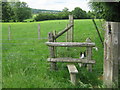 Footpath junction on stile near Elvey Farmhouse