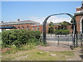 Gate from Forton Field onto Forton  Road