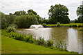 Powerful fountain in lake on Botley Park Golf Course