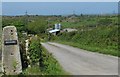 Private road leading downhill to Llanol Farm