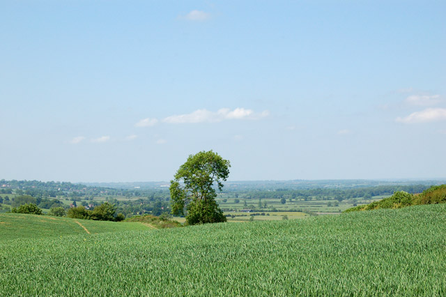 Wide view to southwest from Bush Hill, Flecknoe