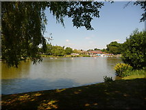 TQ5169 : Swanley: Swanley Park lake and café by Chris Downer
