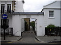 Barrier at entrance to Onslow Mews East