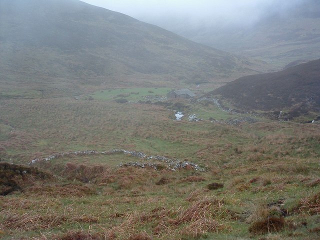 View down to the bothy