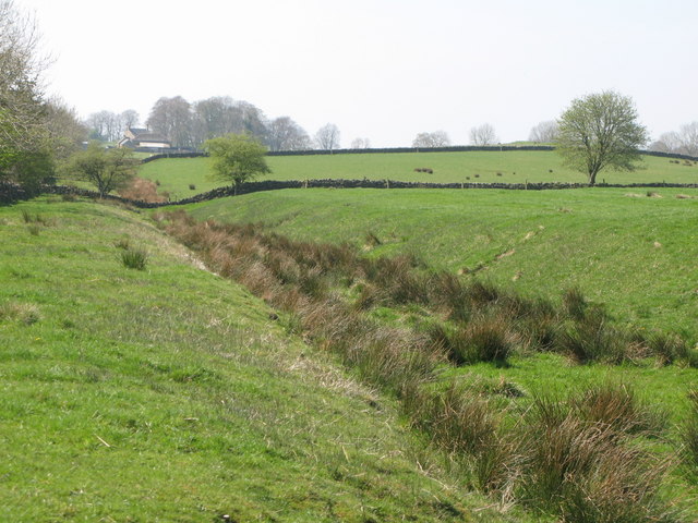 The north defensive ditch of Hadrian's Wall east of Leahill