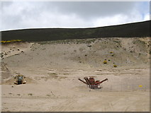 NJ2935 : Lynemore sandpit by Stanley Howe