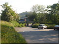 Access road to the football ground, Caersws, Powys