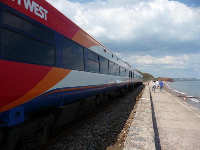 Dawlish Warren : Coastal Path & South West Trains Train