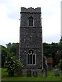 TM1659 : Tower of St Catherine's Church, Pettaugh by Geographer