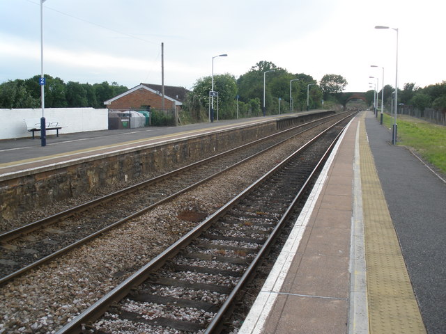 Pinhoe railway station, looking east,... © Roger Cornfoot :: Geograph ...