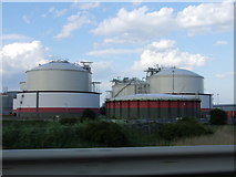 TQ8575 : Gas Storage Tanks, Isle of Grain by Chris Whippet