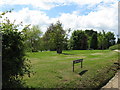 Landscaped garden at the front of Bignor Farm