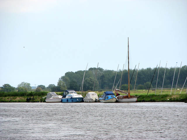 Boats moored on the River Yare