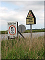 TG3404 : Water ski area - the reverse of the sign by Evelyn Simak